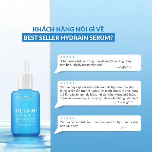 hydrating serum, face serum, skincare serum, moisturizing serum, facial treatment, social proof, bestseller push, minimalist, trustworthy, fresh, blue