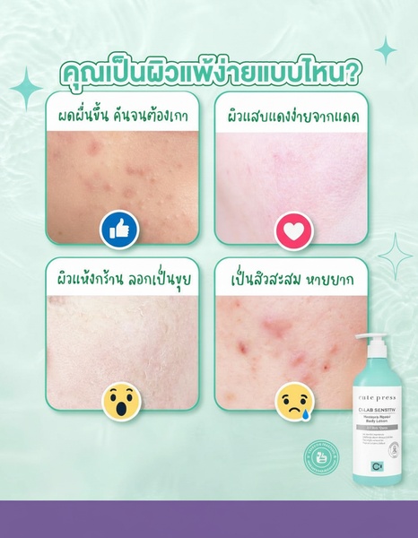 This ad uses a four-quadrant diagnostic grid to help customers identify their specific skin issues, driving engagement through personal relevance.