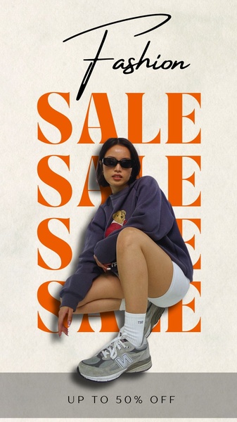 fashion sale, clothing sale, apparel discount, style promotion, fashion event, sale promotion, modern typography, lifestyle, bold, energetic, orange, neutral