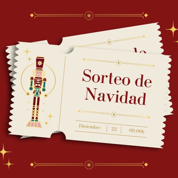 A festive, holiday-themed graphic designed as a lottery ticket for a December 22nd giveaway, featuring a nutcracker illustration.