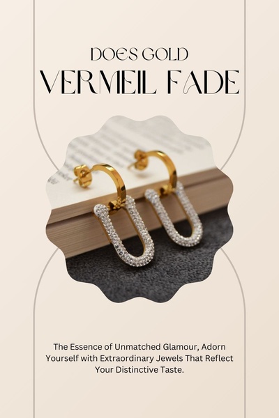 A clean, lifestyle-focused ad targeting potential quality concerns with gold vermeil earrings through a direct question-and-answer hook.