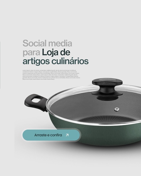 A high-quality 4:5 social media advertisement featuring a green non-stick pan with a glass lid against a neutral light grey background.