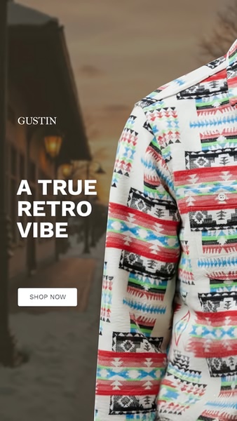patterned shirt, printed shirt, casual shirt, button up shirt, geometric shirt, tribal print shirt, retro shirt, brand awareness, lifestyle, warm, playful, red, blue, green