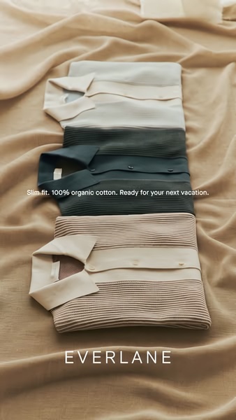 polo shirts, collared shirts, casual shirts, cotton shirts, golf shirts, product launch, flat lay, minimalist, calm, luxurious, neutral, green