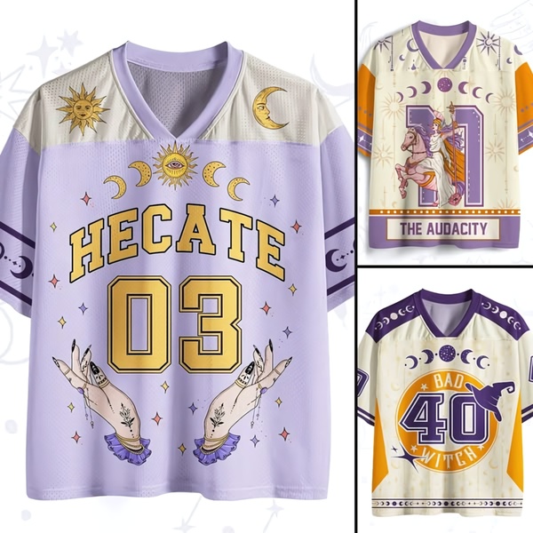 graphic jersey, custom sports shirt, printed v-neck shirt, graphic t-shirt, themed jersey, new arrival, minimalist, playful, bold, purple, yellow, neutral