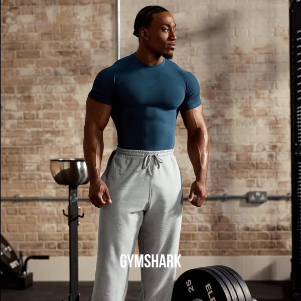 fitted t-shirt, athletic shirt, training t-shirt, short sleeve shirt, muscle fit shirt, brand awareness, lifestyle, bold, trustworthy, blue, neutral