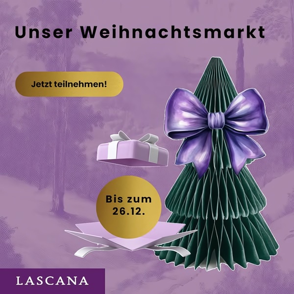 A festive promotional creative featuring a stylized paper Christmas tree and gift box with a clear seasonal deadline for participation.