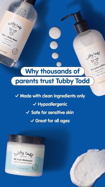 baby lotion, baby wash, baby skincare, baby body care, infant skincare, baby ointment, baby care products, social proof, brand awareness, flat lay, trustworthy, fresh, blue, neutral
