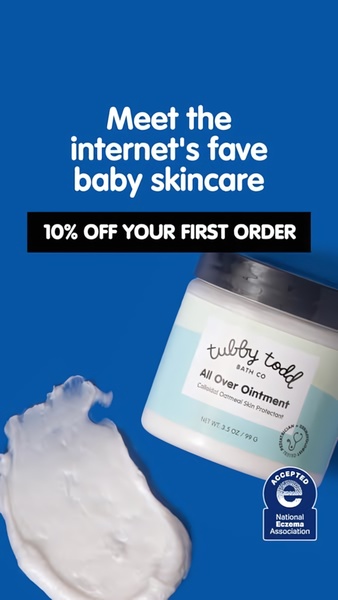 baby skincare, baby lotion, baby ointment, infant skincare, baby care products, baby moisturizer, diaper rash cream, product launch, social proof, minimalist, trustworthy, fresh, blue