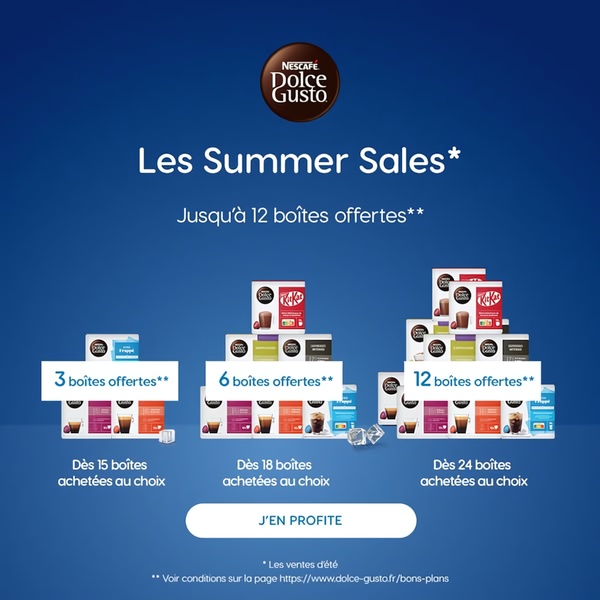 A promotional ad highlighting quantity-based discounts on coffee pods with a clear visual hierarchy of tiers.