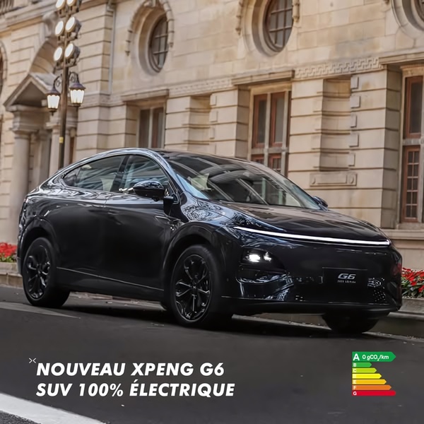 A high-end electric vehicle featured in an elegant urban setting with clean, minimalist design elements.