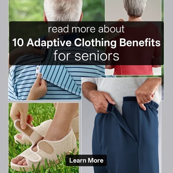 adaptive clothing, senior clothing, easy wear clothing, accessible clothing, comfort clothing, brand awareness, lifestyle, trustworthy, calm, blue, green, neutral
