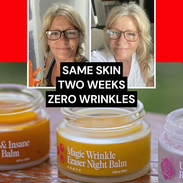 night balm, wrinkle cream, anti aging cream, face balm, skincare balm, night moisturizer, wrinkle eraser, social proof, product launch, ugc style, trustworthy, red, yellow, neutral