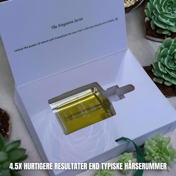 A square ad featuring a premium hair oil in a gift box, highlighting a specific 4.5X efficacy claim against typical market alternatives.