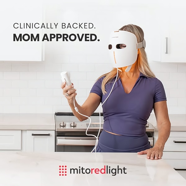 light therapy mask, led face mask, red light therapy, facial light device, led skincare mask, phototherapy mask, light treatment mask, brand awareness, social proof, lifestyle, trustworthy, calm, neutral, purple