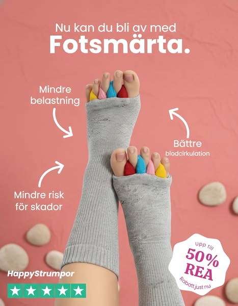 A 4:5 vertical ad creative showcasing toe separator socks with clear text callouts pointing to key physical benefits for the wearer.