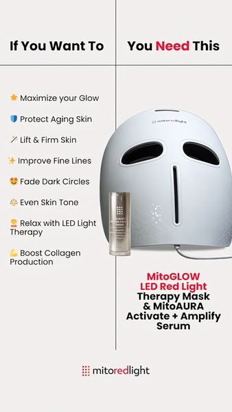 led face mask, light therapy mask, red light therapy, facial led device, skincare mask, beauty device, led therapy, product launch, brand awareness, minimalist, modern typography, trustworthy, fresh, neutral, red