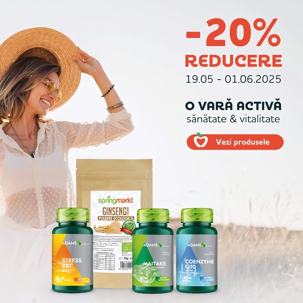 A square-format ad creative featuring a lifestyle image of a woman in a hat overlaid with product imagery and a clear percentage discount offer.