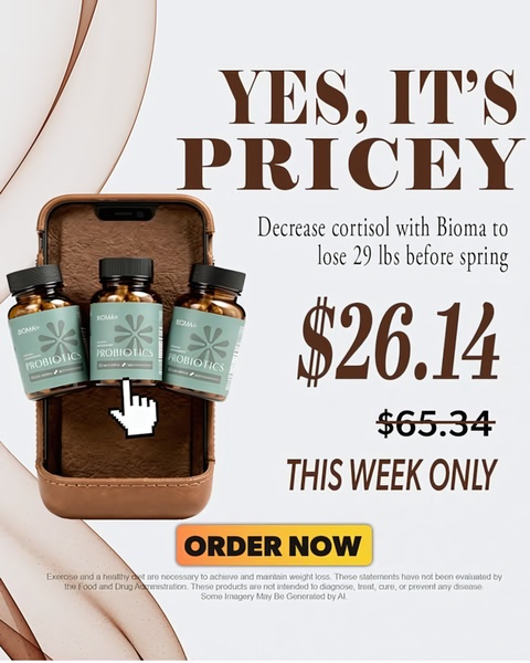 This 4:5 vertical ad uses a bold, text-heavy price-objection hook and a strike-through discount strategy to promote a probiotic supplement.