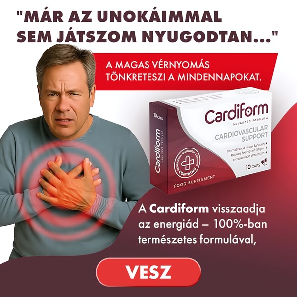 A 1:1 format ad creative for a cardiovascular supplement featuring a relatable health pain point, targeted imagery, and a clear product call-to-action.