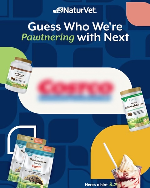 This ad creative uses a redacted partner logo and familiar product imagery to create a curiosity gap, encouraging viewers to stop scrolling.
