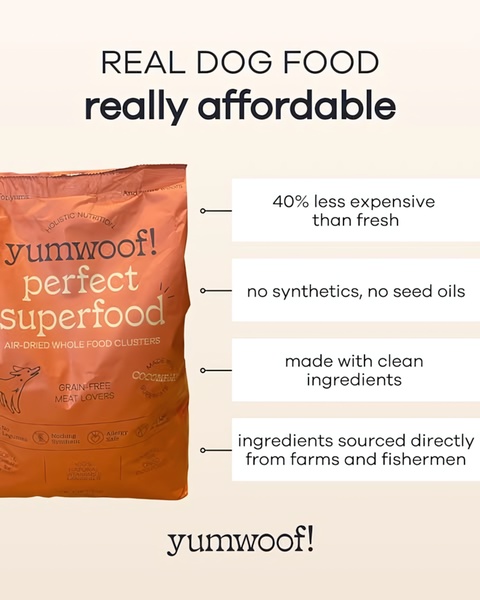 Clean, Benefit-First Dog Food Creative