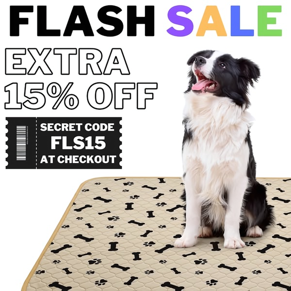 A square-ratio ad creative featuring a clean-shot product image paired with a bold, high-contrast flash sale incentive.