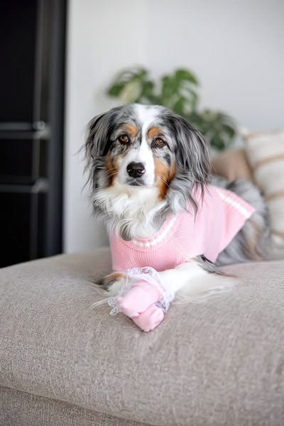 dog sweater, pet apparel, dog clothing, dog knitwear, pet clothes, brand awareness, lifestyle, calm, playful, pink, neutral