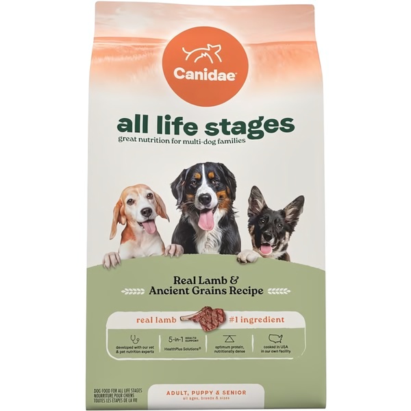 This creative showcases a dog food brand using high-quality pet imagery to establish instant trust and authority.