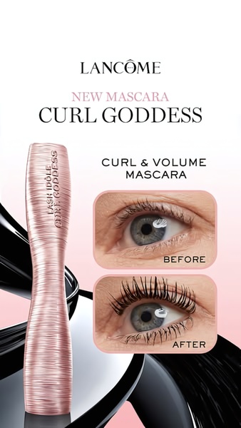 mascara, eyelash mascara, curl mascara, volume mascara, eye makeup, lash enhancer, cosmetic mascara, new arrival, product launch, minimalist, luxurious, fresh, pink, neutral