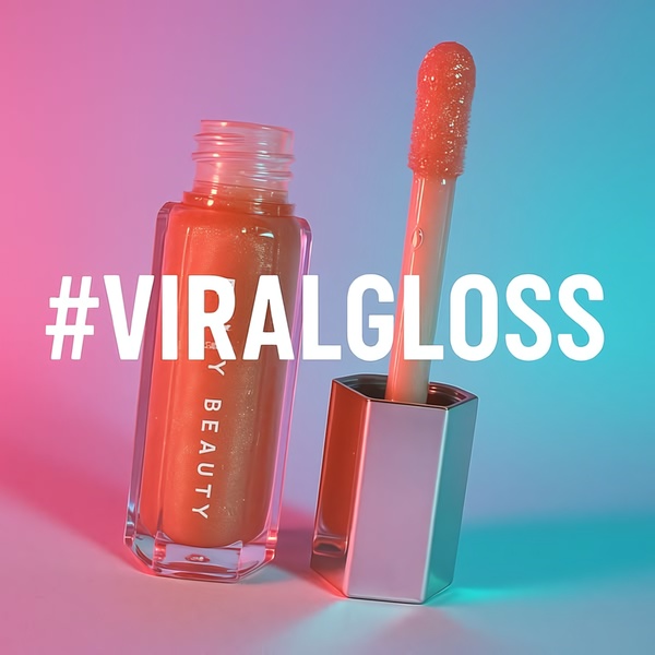 lip gloss, liquid lipstick, lip color, lip makeup, glossy lipstick, beauty cosmetics, product launch, social proof, minimalist, playful, fresh, pink, blue