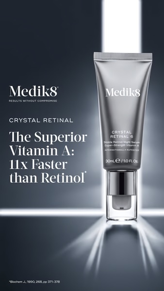 retinal serum, vitamin a serum, anti aging serum, face serum, skincare serum, retinol alternative, crystal retinal, product launch, minimalist, luxurious, neutral