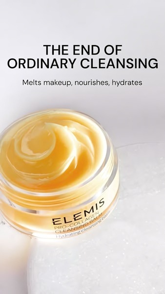 cleansing balm, makeup remover, facial cleanser, cleansing oil, makeup melting balm, face wash, skincare cleanser, product launch, minimalist, luxurious, calm, neutral, yellow