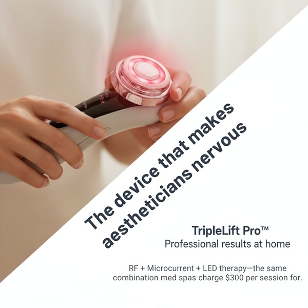 facial massage device, beauty device, skincare tool, facial massager, led therapy device, microcurrent device, rf device, product launch, minimalist, luxurious, trustworthy, neutral, pink