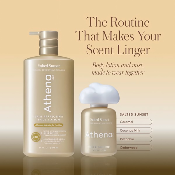 body lotion, body mist, skincare set, moisturizer, fragrance mist, body care, lotion spray, product launch, minimalist, luxurious, warm, neutral, brown