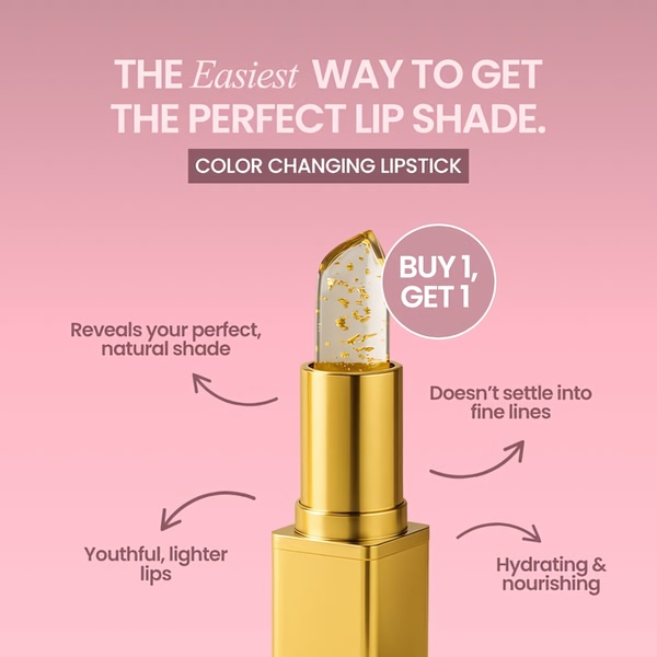 lipstick, lip color, lip makeup, cosmetics, beauty products, bundle offer, product launch, minimalist, luxurious, fresh, pink, gold