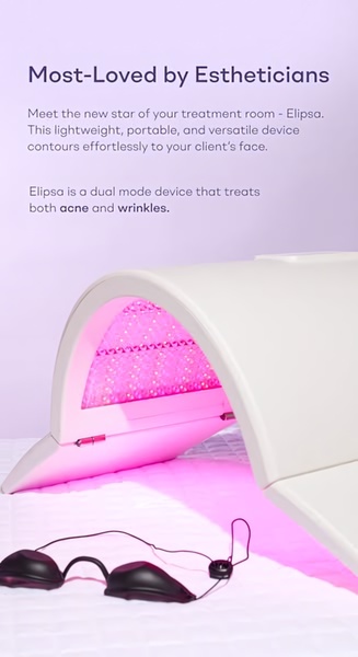 facial device, skin treatment tool, led light therapy, acne treatment device, anti-aging device, beauty device, skincare tool, product launch, social proof, minimalist, luxurious, calm, purple, pink
