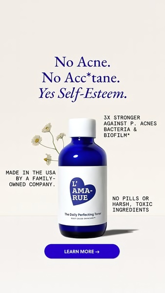 acne treatment, facial toner, skincare serum, acne serum, face treatment, skin toner, blemish treatment, product launch, brand awareness, minimalist, trustworthy, calm, blue, neutral