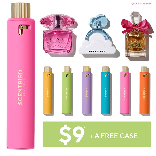 perfume atomizer, travel perfume bottle, refillable perfume spray, portable fragrance bottle, perfume travel case, mini perfume dispenser, fragrance atomizer, bundle offer, limited time deal, minimalist, playful, fresh, pink, green
