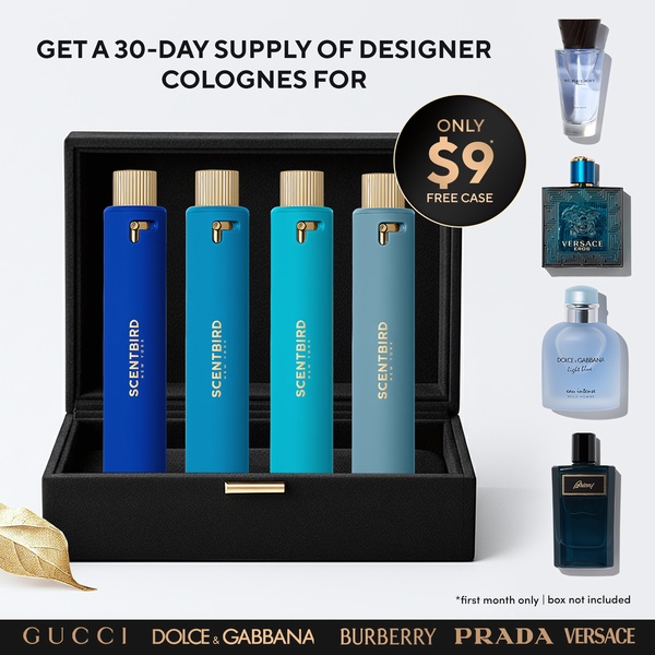 cologne, fragrance, perfume, eau de toilette, mens fragrance, bundle offer, limited time deal, minimalist, luxurious, blue, neutral, gold