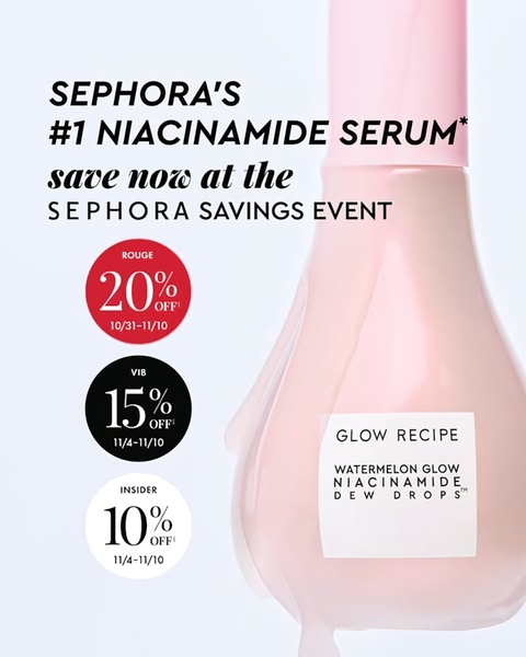 niacinamide serum, face serum, skincare serum, glow serum, watermelon serum, dew drops, facial treatment, sale promotion, minimalist, calm, fresh, pink, neutral