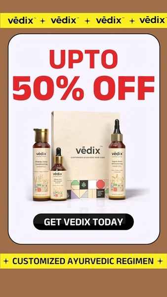 A vertical ad creative showcasing a full-set hair care regimen with a bold 50% off discount announcement and a clear call-to-action.