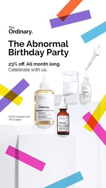 skincare, serums, face oils, beauty products, cosmetics, skin treatments, sale promotion, modern typography, playful, energetic, purple, orange, yellow