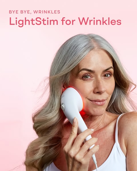 light therapy device, led skincare tool, facial light treatment, anti-aging device, skincare device, wrinkle treatment tool, product launch, brand awareness, lifestyle, warm, trustworthy, pink, neutral