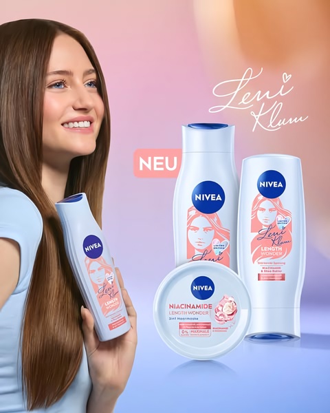 A 4:5 ratio product hero ad featuring a celebrity-endorsed hair mask line with clean, pastel brand-aligned aesthetics.