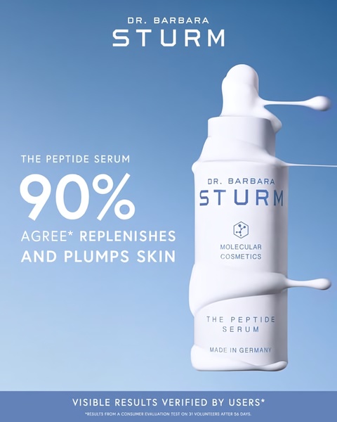 peptide serum, anti aging serum, face serum, skincare serum, skin serum, facial serum, cosmetic serum, social proof, product launch, minimalist, trustworthy, calm, blue
