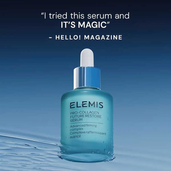 facial serum, anti aging serum, collagen serum, skincare serum, face treatment, firming serum, beauty serum, social proof, minimalist, trustworthy, fresh, blue