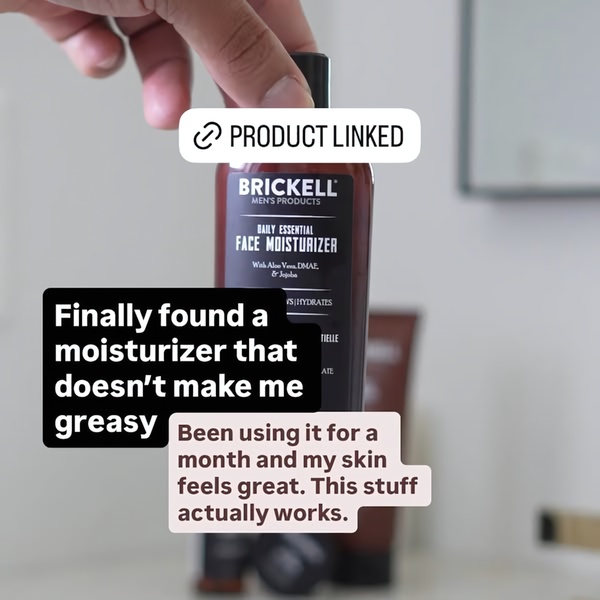 face moisturizer, facial moisturizer, daily moisturizer, men's moisturizer, skin moisturizer, face cream, skincare product, social proof, ugc style, trustworthy, neutral