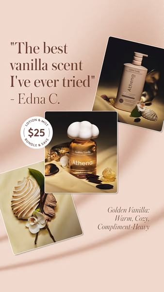 hair mist, hair spray, hair fragrance, scented hair product, vanilla hair mist, hair perfume, leave-in mist, bundle offer, social proof, editorial, luxurious, warm, pink, gold