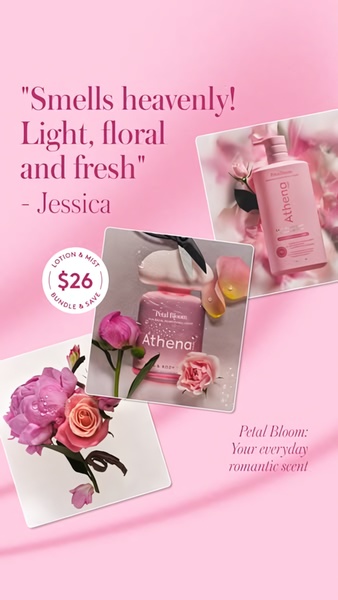 perfume, fragrance, body mist, scent, cologne, eau de toilette, body spray, bundle offer, social proof, flat lay, playful, warm, pink